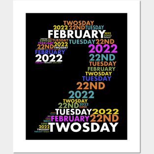 2/22/22 Souvenir Twosday 2022 22nd Tuesday February Tee Design Funny T-Shirt Posters and Art